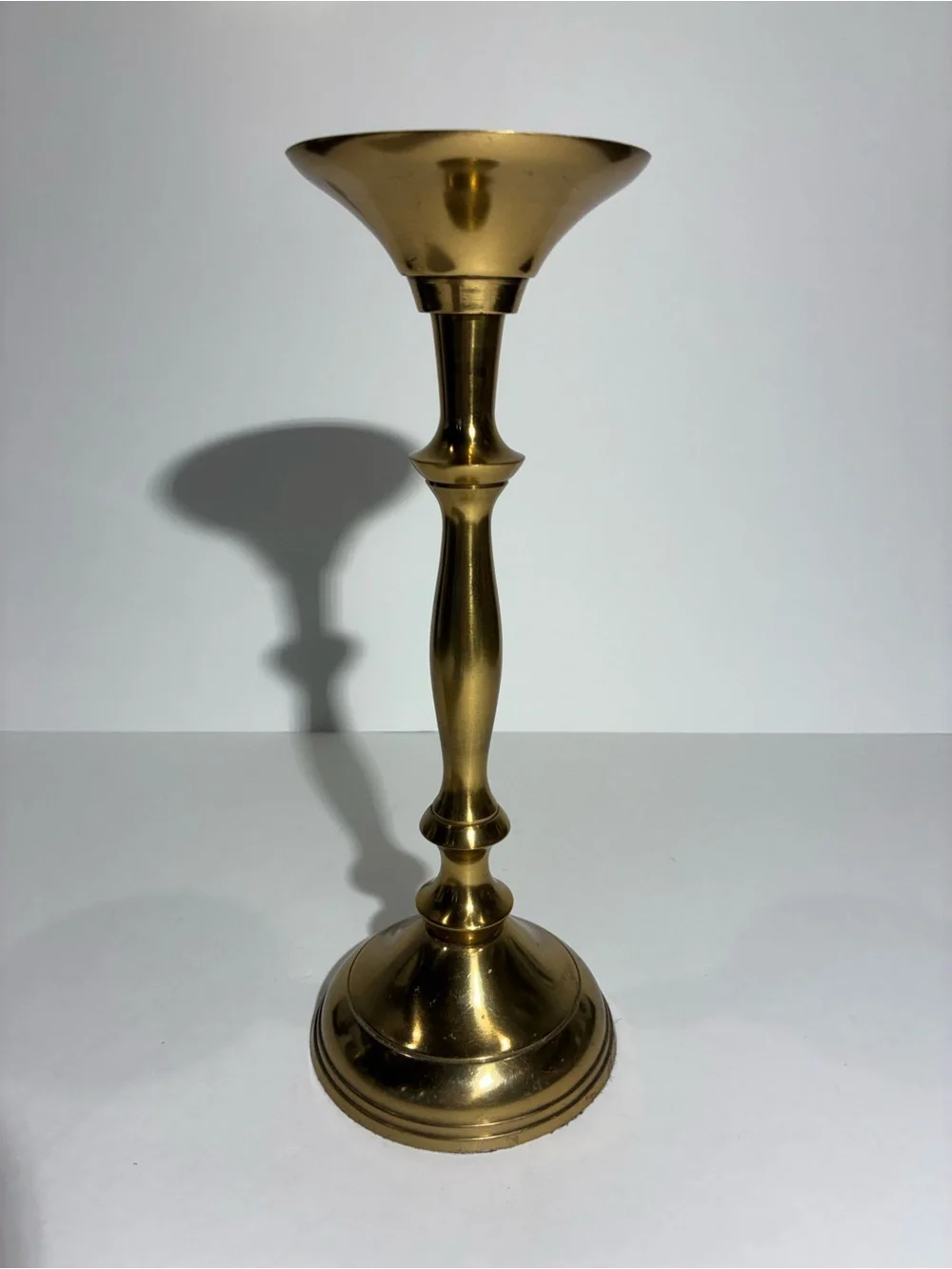 Vintage Brass Finish Taper Candle Holder Candlestick 10” Weighted Base Decor